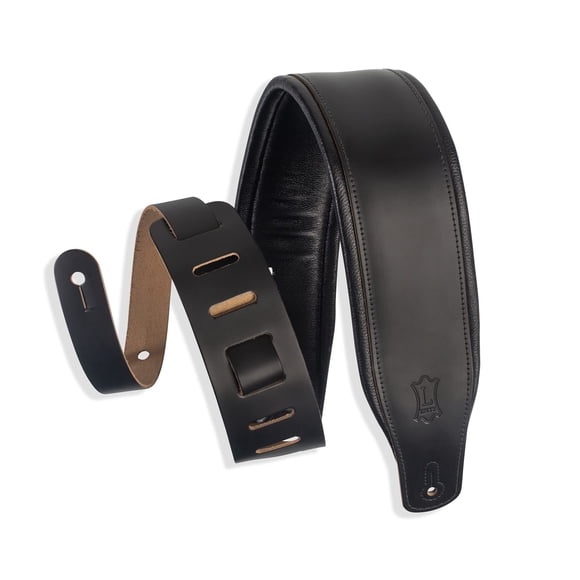 Correa para guitarra Levy's Leathers Amped Leather Series, color negro