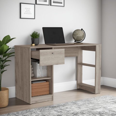 Tuhome - Escritorio 1 Cajon Home Ceniza 75,6X120,2X47,3 Cm