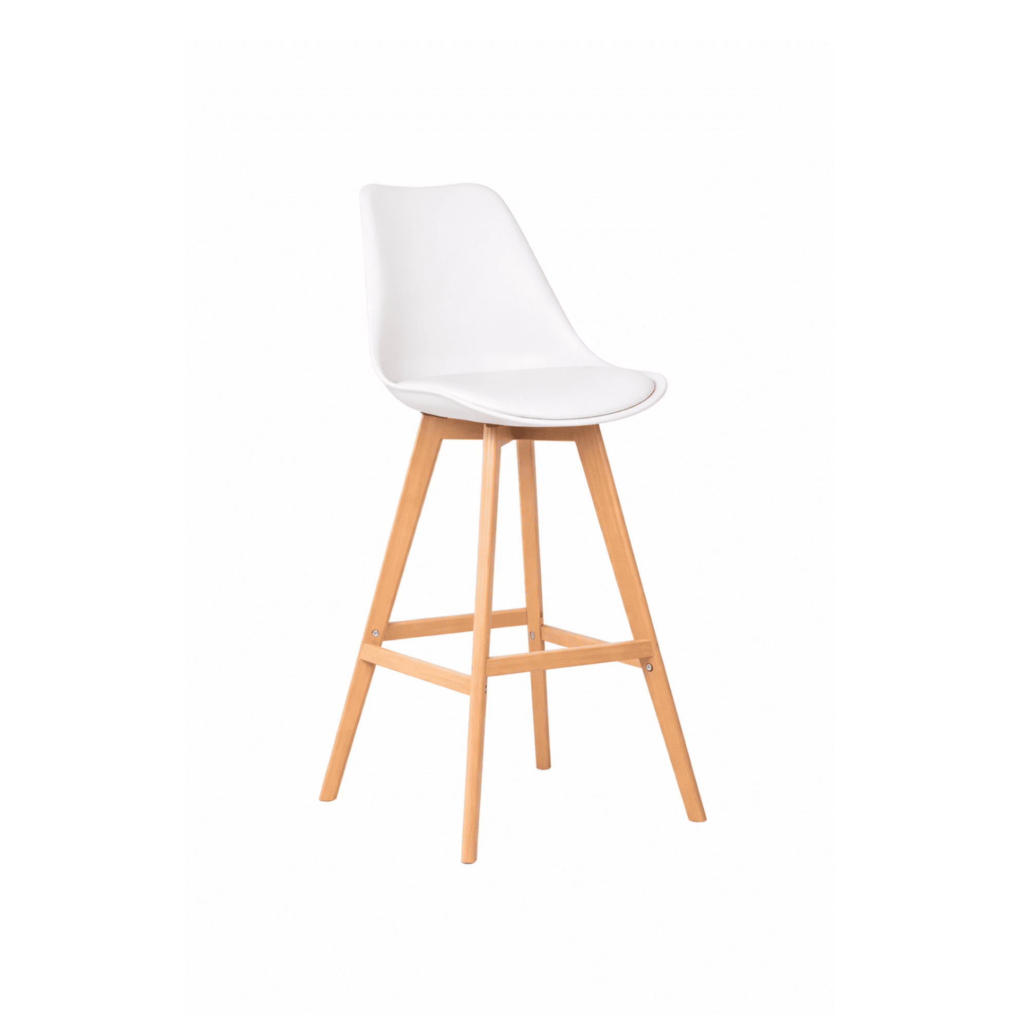 Habita2 Chile - Taburete Tulip Acolchado 76 Cm Blanco