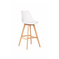 Habita2 Chile - Taburete Tulip Acolchado 76 Cm - Blanco