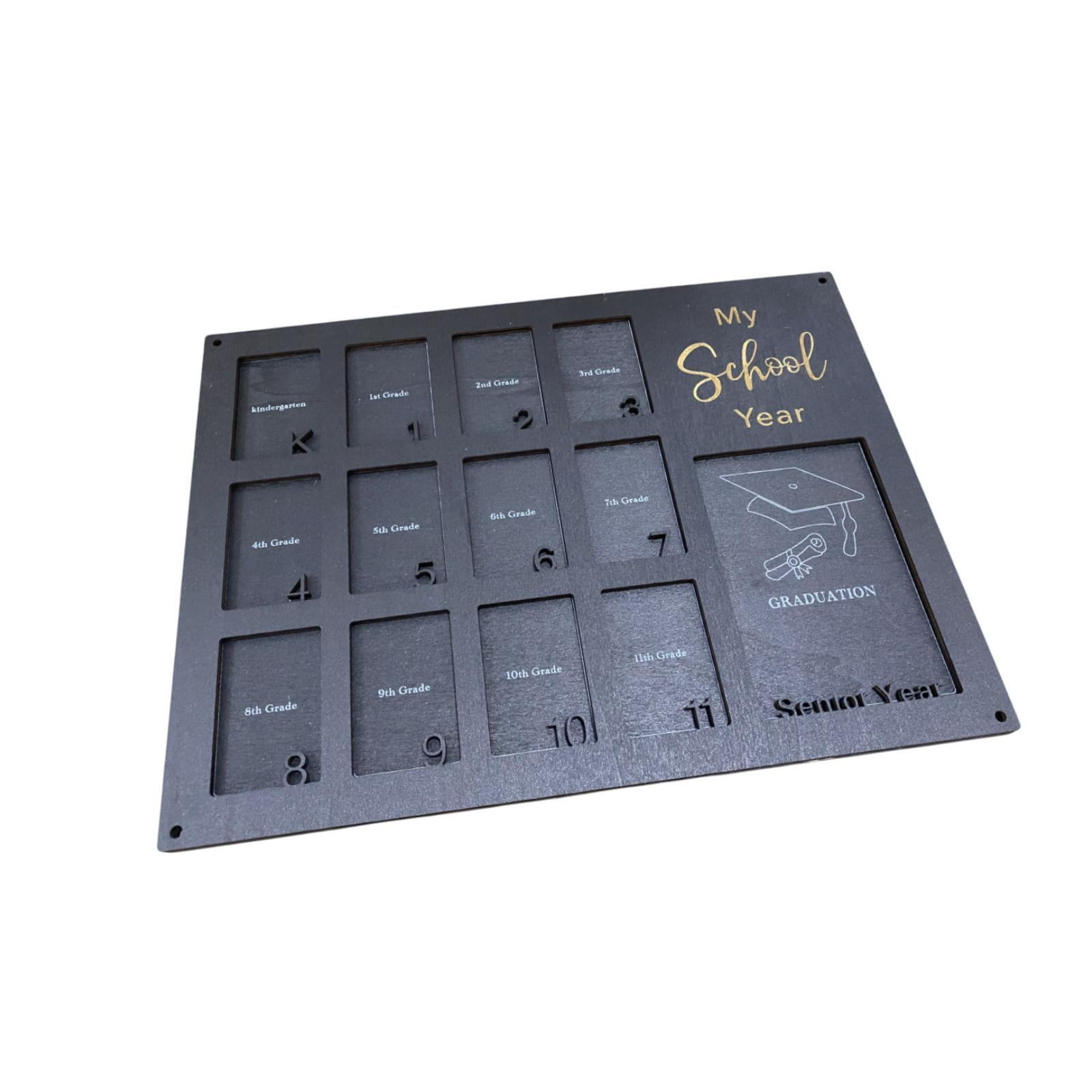 Bothyi - Marco De Fotos Escolar De Madera Para 13 Fotos, Ideal Para El Hogar, El Dormitorio Y La Sala De Estar, Color Negro.