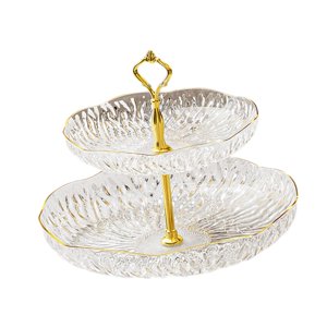 Bothyi - Bandeja De Fruta Bandeja Elegante Para Servir Platos Decorativos Para La Fiesta De Vacaciones Boda 2 Nivel