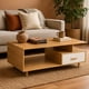 thumbnail image 3 of Mesa de Centro Nórdica Doble Cara 110x60x48 cm 2 Cajones Repisa MDF 12 mm Blanco Madera, 3 of 6
