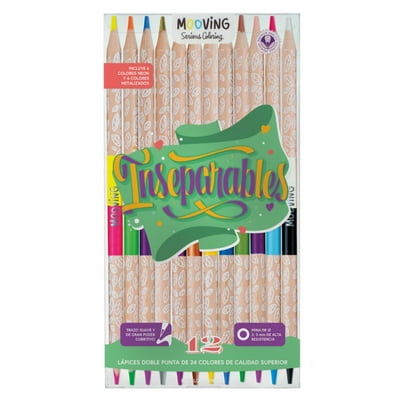 Estuche 12 Lapices Bicolores Premium  Mooving