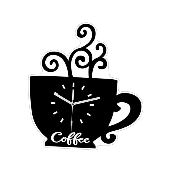 Reloj De Pared Con Forma De Taza De Café, Bonito Regalo, Silencioso Para Dormitorio, Cocina Y Sala De Estar.