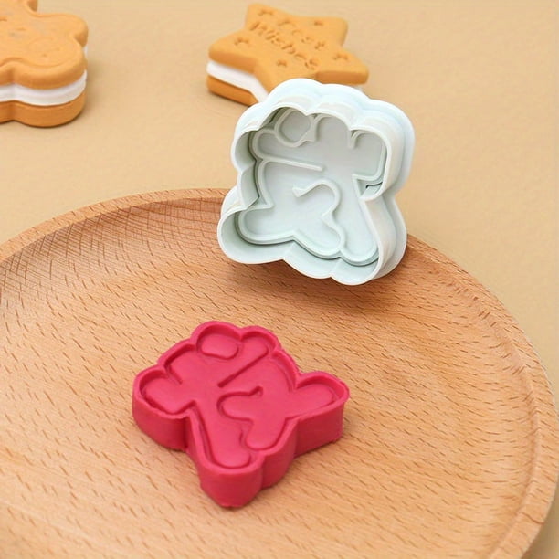 1pc, Chinese Character Cookie Plunger Cutter, FU LU SHOU XI WANG CAI Cookie Cutters, Fortune Lucky Cookie Stamp, Blessing Greeting Fondant Mold, Baking Tools, Kitchen Gadgets, Kitchen Accessories, Ho