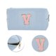 thumbnail image 4 of Ofertas Únicas 1 Pc Bolsa de Maquillaje Rectangular de Pana Letra V Azul Cielo, 4 of 5