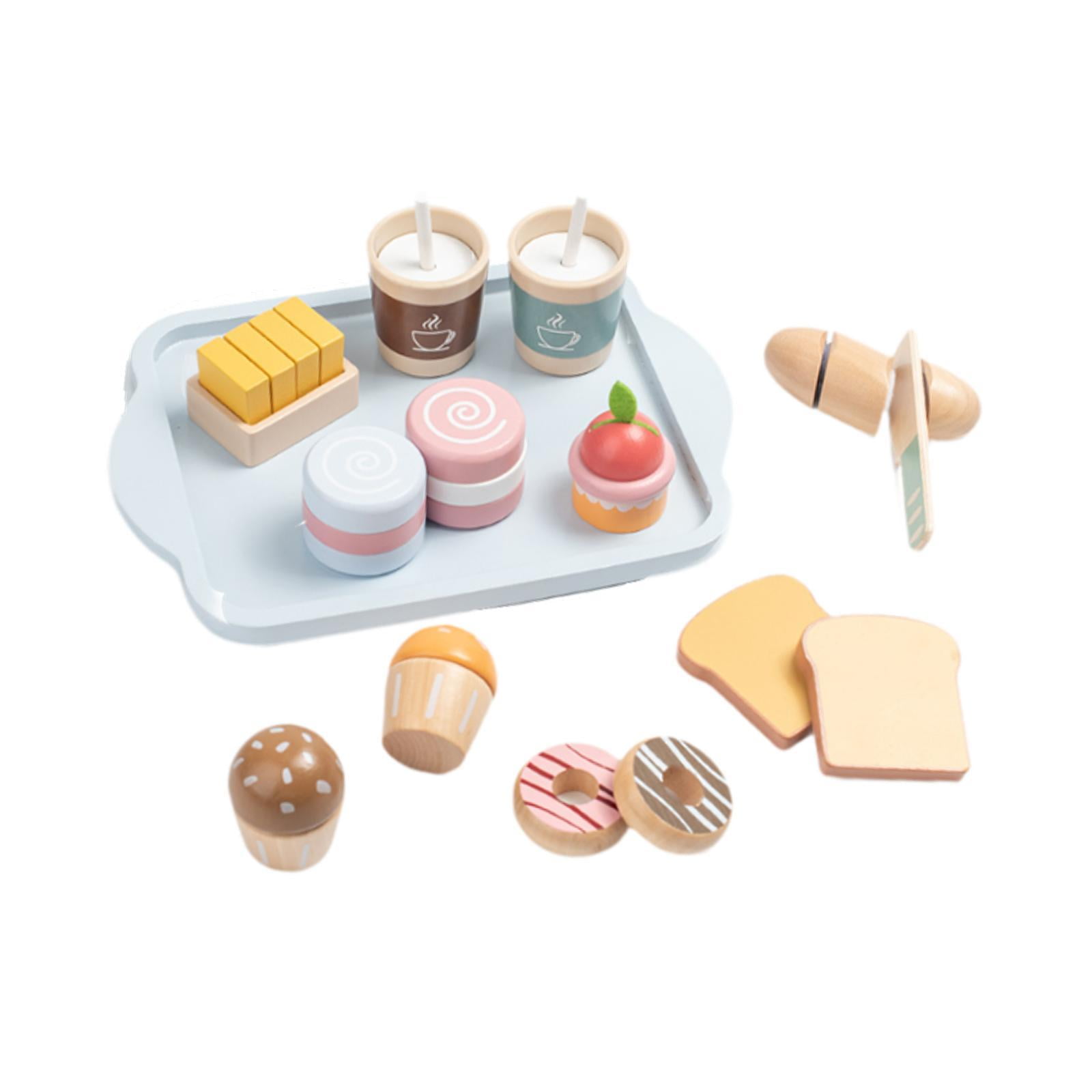 Magideal - Juguetes De Cocina De Imitación, Juego De Comida, Accesorios De Madera, Juguetes De Cocina De Simulación, Juguete Educativo Para Fiesta, Cocina, Niños