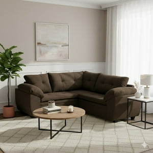 Deco Outlet - Sofá Seccional Liverpool 3.2 Tela Chocolate