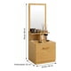 thumbnail image 3 of Velador Con Espejo Repisa Y Cajon Grande 170cm Con Enchufe Mate Marrón Claro, 3 of 8