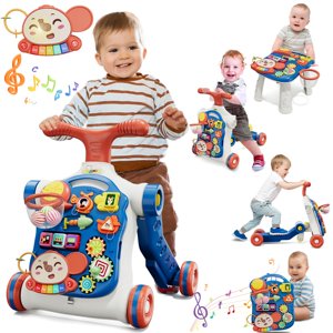 Push Walkers Qdragon 5 En 1 Para Bebés De 12 Meses O Más, Color Azul Marino