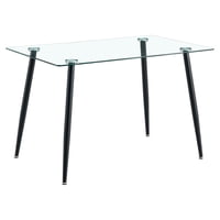 Pandalino - Mesa Rectangular Vitreo 130X80 (Negro) | Vidrio Templado