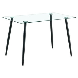 Pandalino - Mesa Rectangular Vitreo 130X80 (Negro) | Vidrio Templado Blanco