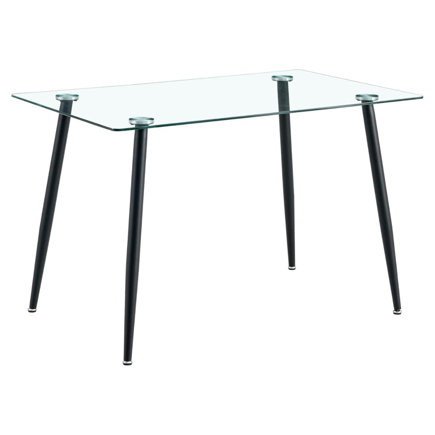 Pandalino - Mesa Rectangular Vitreo 130X80 (Negro) | Vidrio Templado