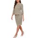 thumbnail image 4 of INSPIRE CHIC Conjunto de Traje de Tweed de 2 Piezas para Mujer Conjunto de Atuendo de Maestra para Regreso a Clases Chaqueta de Manga 3/4 con Botones y Falda Lápiz Naranja S, 4 of 6