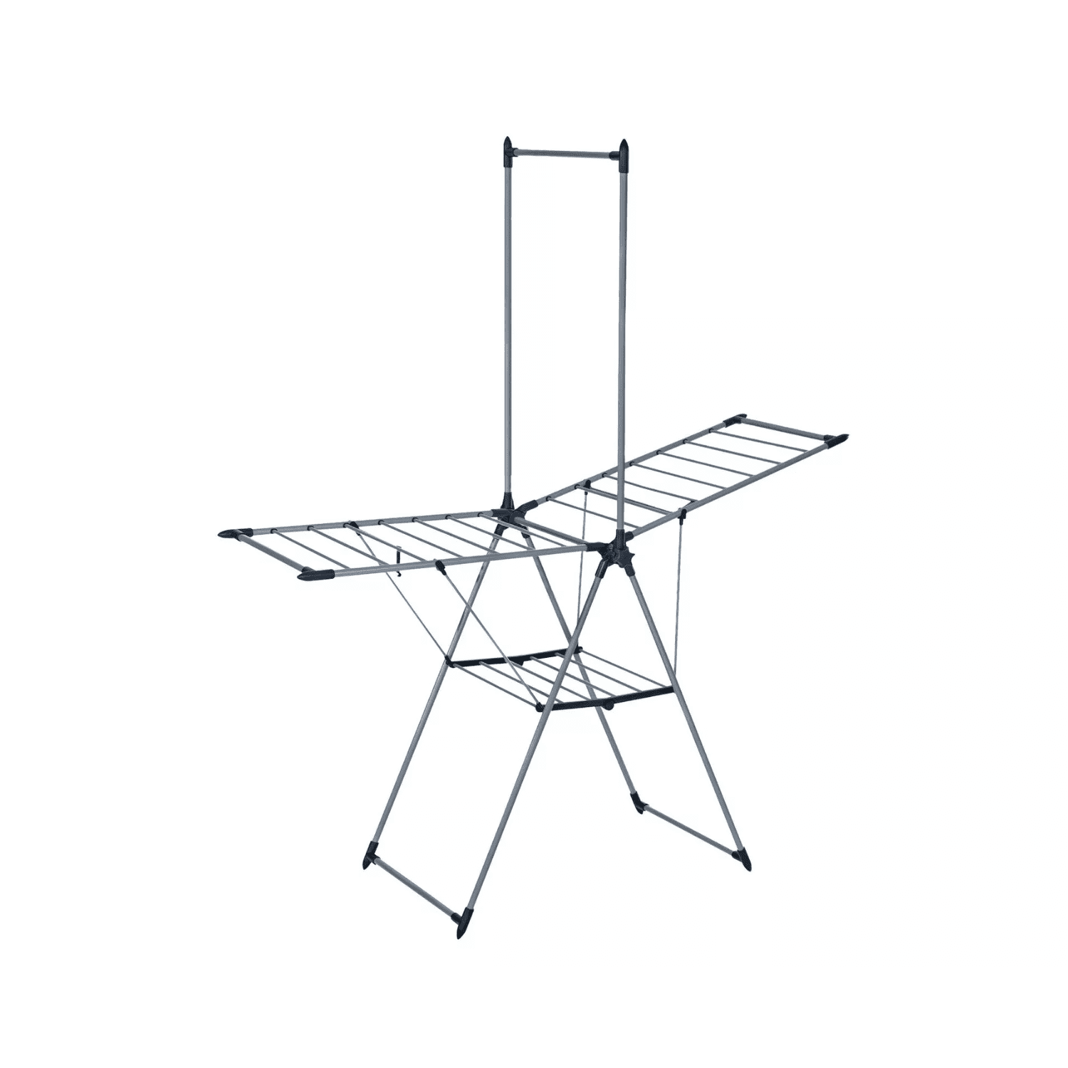 Genérico - Tendedero Plegable Acero Gris Oscuro 3 Niveles