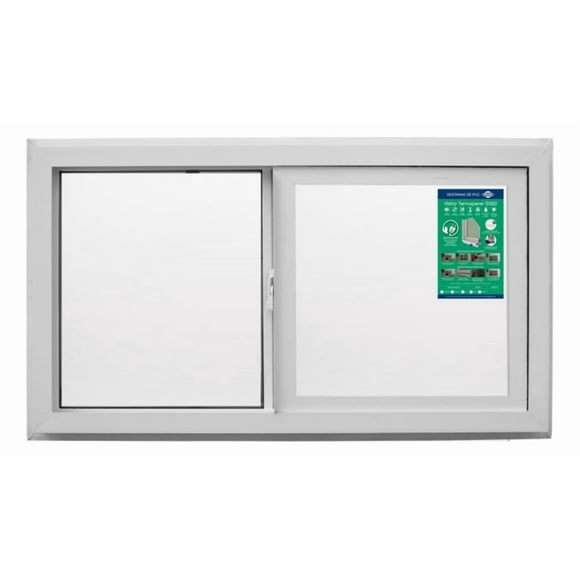Ventana Termopanel Pvc Corredera Blanca 140x120cm Dvp Color Blanco