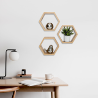 Tuhome - Set De 3 Repisas Flotantes Hades Para Pared – Decoración Y Almacenamiento Moderno