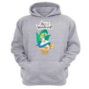 Genérico - Polerón Canguro Alicia Cuentos Infantiles Gris Claro Talla M Unisex