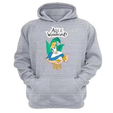 Genérico - Poleron Canguro Alicia Cuentos Infantiles Gris Claro Talla Xs Unisex