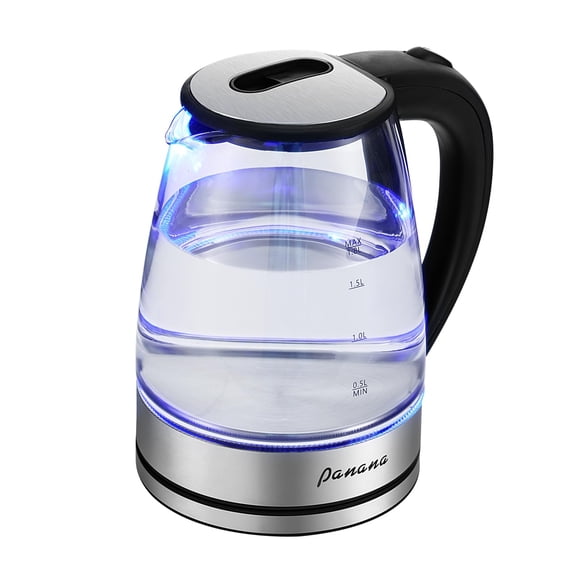 Hervidor eléctrico Panana 1.8L de vidrio con LED azul 1200W 120V