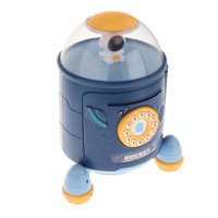 Magideal - Contraseña Hucha Caja De Ahorro De Dinero Con Contraseña Cajero Automático Cohete De Dibujos Animados Real Perfecta Hucha Para Niños Huchas Para Niños Azul