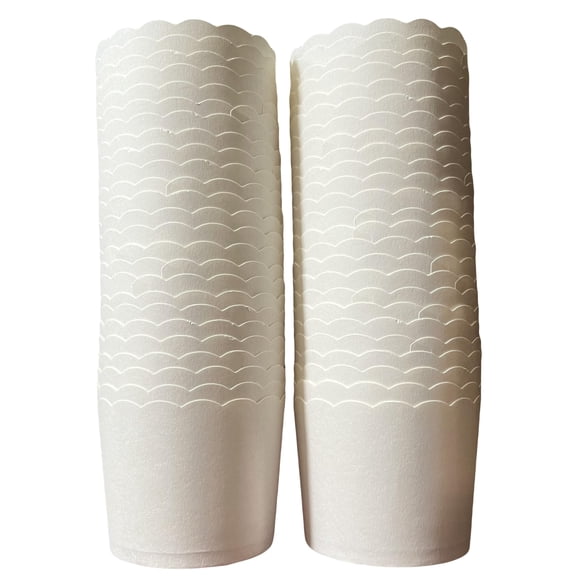 Vasitos para hornear BAKE-IN-CUP tamaño grande, paquete de 50, blancos y anti-grasa