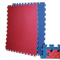 Pwrfitness - Tatami Eva Reversible 1×1 M (40 Mm) – Ultra Impacto Azul/Rojo