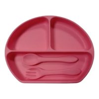 Genérico - Set Alimentacion Plato+Cuchara Tenedor Silicona Lau