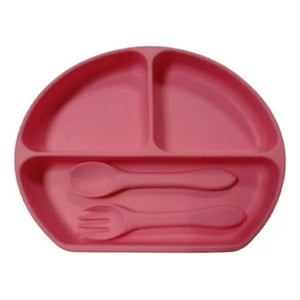 Genérico - Set Alimentacion Plato+Cuchara Tenedor Silicona Lau