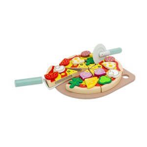 Magideal - Juguetes De Corte Para Niños, Juego De Juguetes De Pizza, Juguetes Montessori, Juego De Simulación, Juego De Pizza De Madera Para Niñas Y Niños Pequeñ
