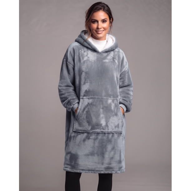 Maxi Polerón Invierno Forro Sherpa Con Capucha - Y501