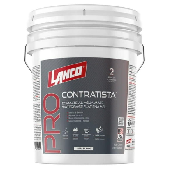 Esmalte Al Agua Pro Contratista Tineta (15.1) Blanco Lanco blanco 30
