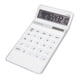 thumbnail image 3 of Calculadora de oficina blanca con pilas solares, teclas grandes y pantalla LCD transparente., 3 of 8