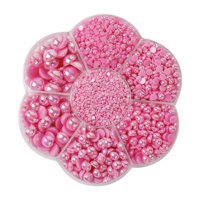 Bothyi - 2800 Piezas De Gemas De Cuentas Planas De Media Perla Para Joyería, Ropa, Álbum De Recortes, Rosa Oscuro