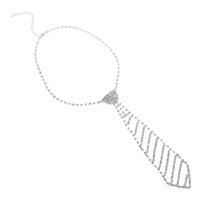 Magideal - Corbata Con Diamantes De Imitación, Collar Con Corbata, Joyería Brillante Para El Cuello, Gargantilla Con Cadena Brillante, Decoración Para Mujeres Y