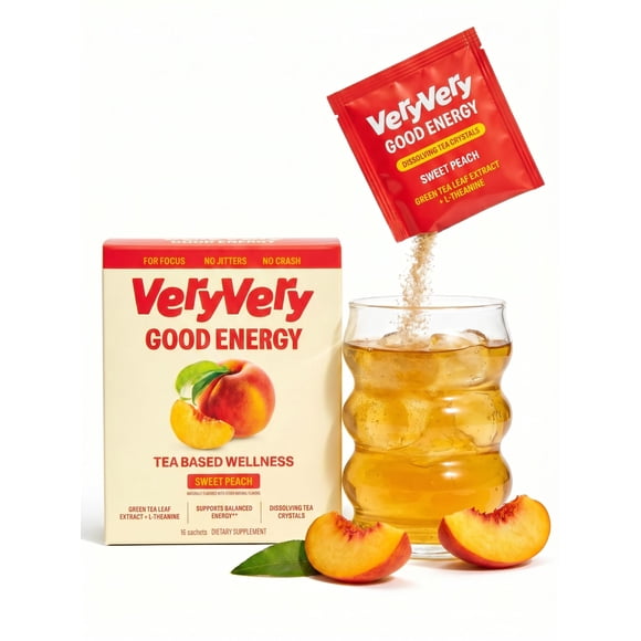 VeryVery Good Tea Energía de Melocotón - Pack de 16 sobres
