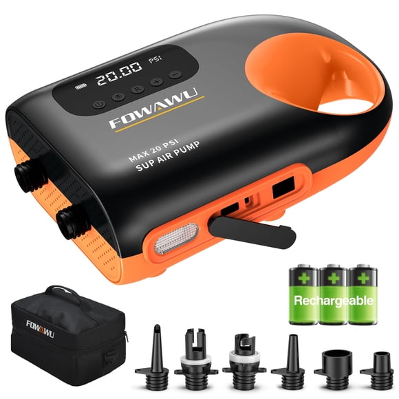 Bomba de Aire Eléctrica FOWAWU 7800 mAh 20 psi para SUP