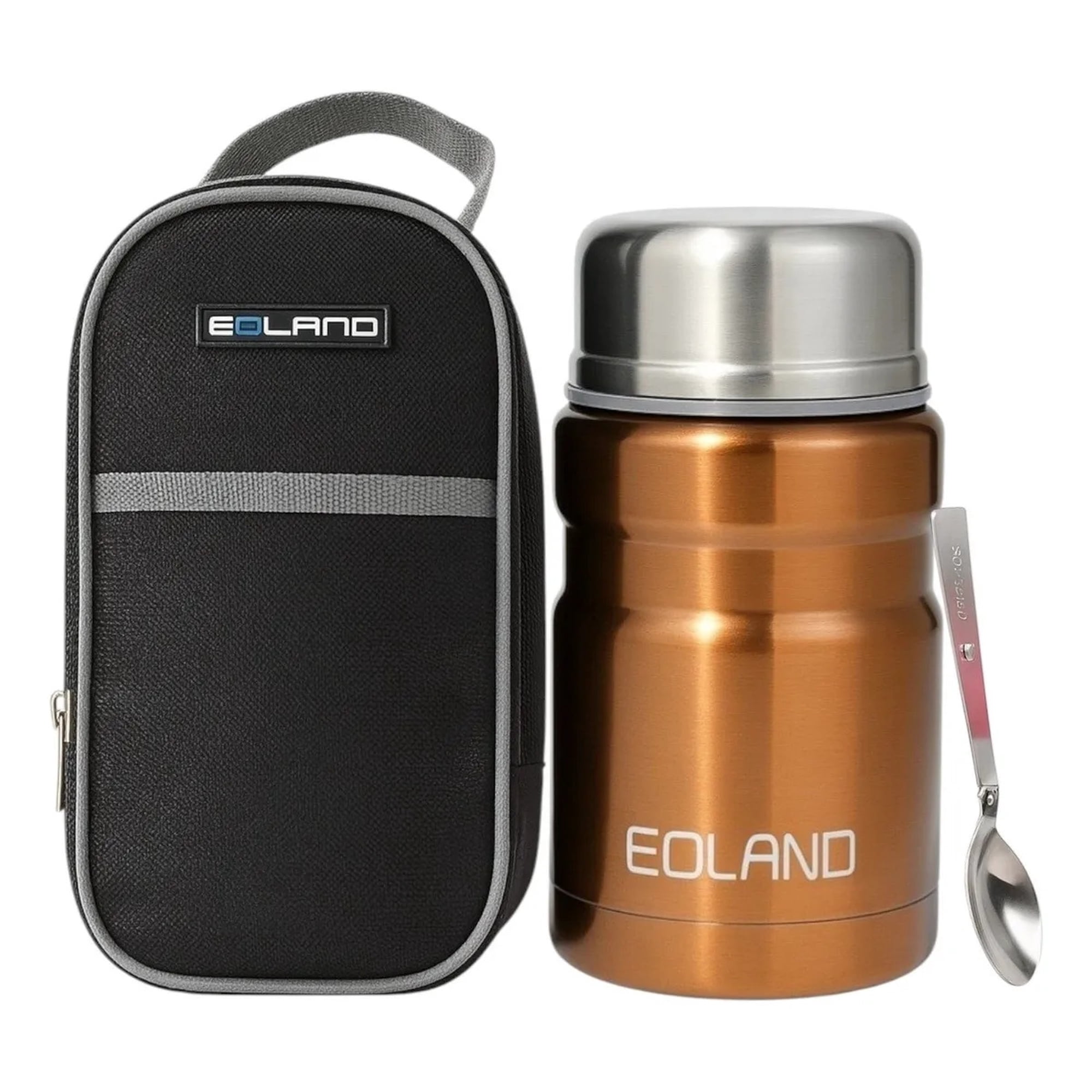 Eoland - Termo Comida Colacion 800ml Acero Inoxidable Bolso Cuchara