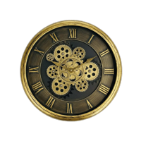 Decostilo - Reloj De Pared Vintage Dorado Envejecido 40Cm