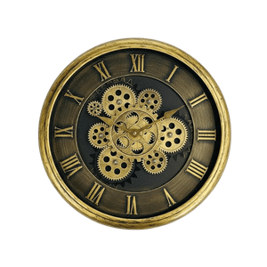 Decostilo - Reloj De Pared Vintage Dorado Envejecido 40Cm