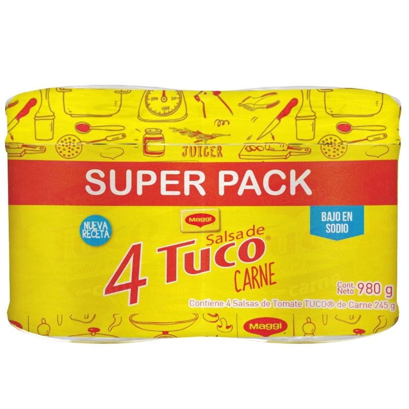Salsa De Tomate Tuco Con Carne Pack 4 Un 980 g Maggi