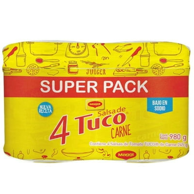 Salsa De Tomate Tuco Con Carne Pack 4 Un 980 G Maggi