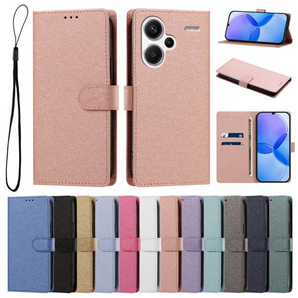 Cartera para Xiaomi Redmi Note 13 Pro Plus 5G con Bolsillo de Tarjetas, Rosa