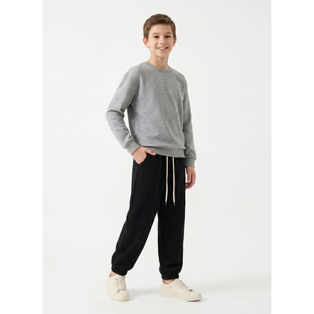 Pantal n Buzo Ni o Algod n Jogger Negro Con Pu o Escolar