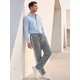 thumbnail image 5 of Pantalones de pana con cintura de cordón y patrón de rayas en parches para hombre INSPIRE CHIC 34 Gris, 5 of 6