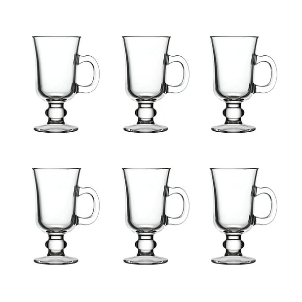 Genérico - 6 Tazas Vidrio 125Ml Espresso Capuchino Apto Microondas