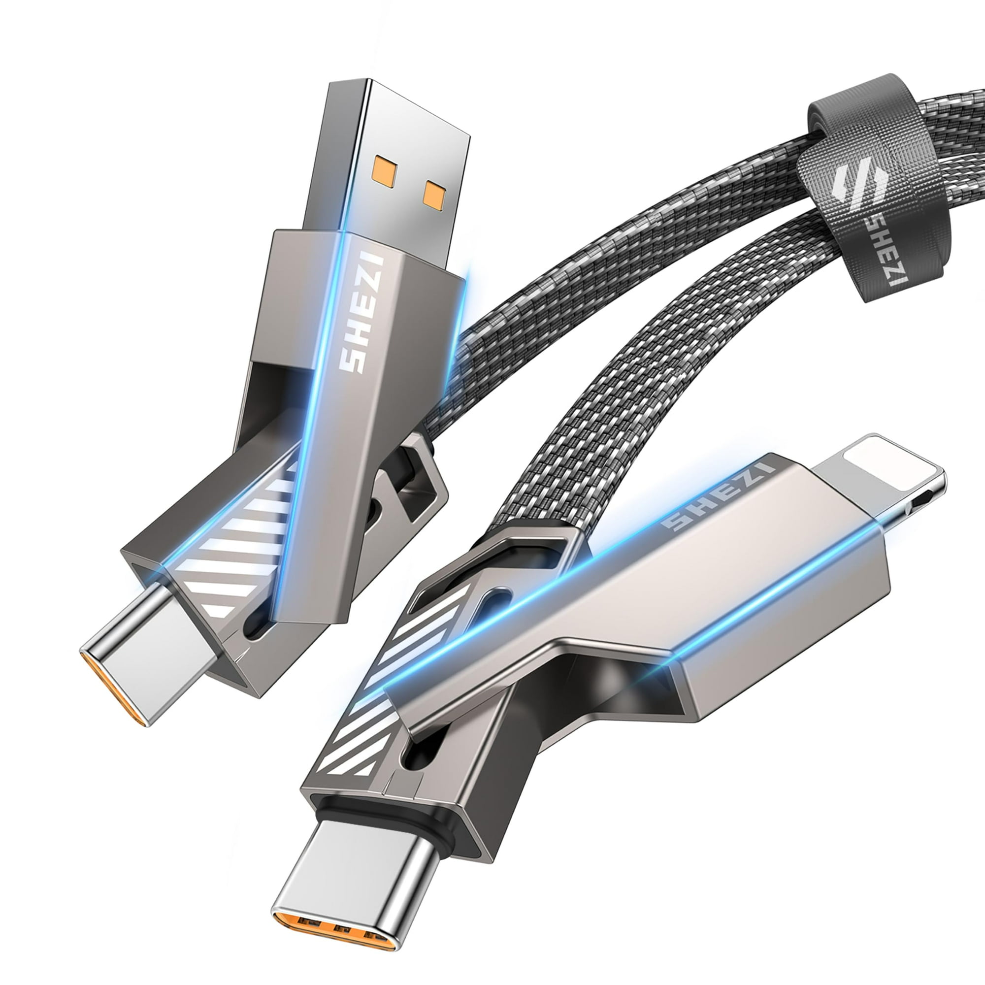 Shezi - Cable 4 En 1 Usb C A Lightning De 1 5 M Y 60 W Para Iphone