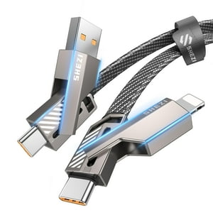 Shezi - Cable 4 En 1 Usb C A Lightning De 1 5 M Y 60 W Para Iphone