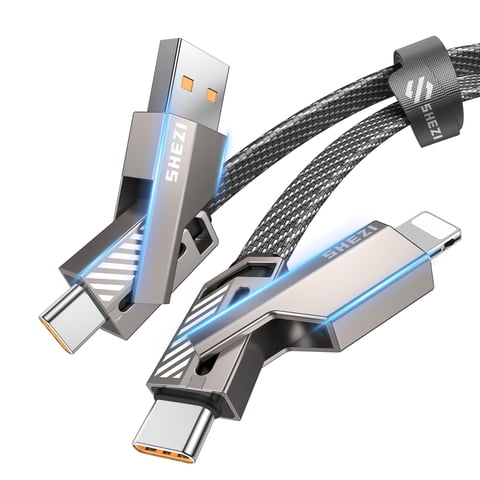 Shezi - Cable 4 En 1 Usb C A Lightning De 1 5 M Y 60 W Para Iphone